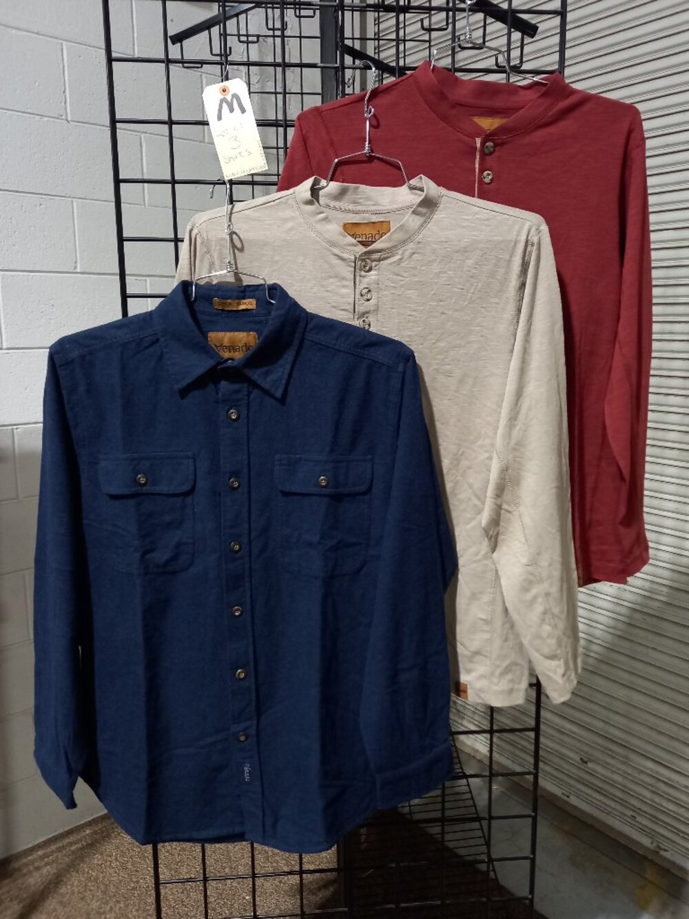 Men's Chamois Flannel + 2-Long Sleeve Henleys | Medium
